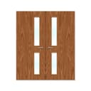 FDR 16G Bespoke External Plywood Paint Grade Glazed Double FD30 Fire Doors thumbnail 1