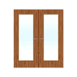 FDR 19G Bespoke External Plywood Paint Grade Glazed Double FD60 Fire Doors
