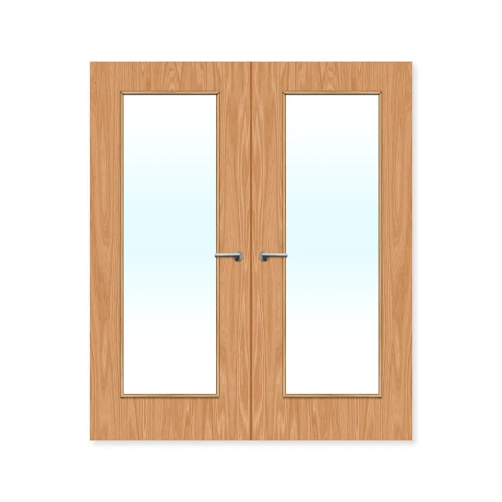 FDR 19G Bespoke Internal Plywood Paint Grade Glazed Double FD30 Fire Doors