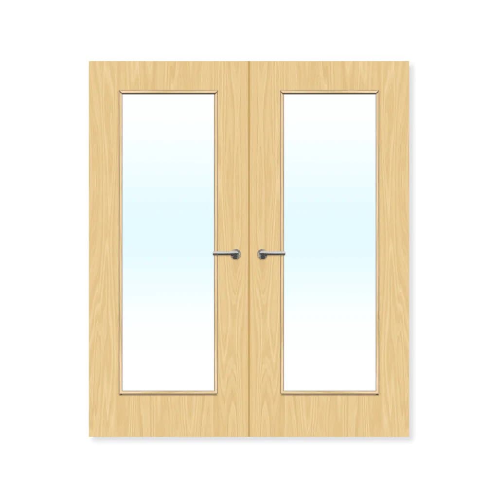 FDR 19G Bespoke Internal Plywood Paint Grade Glazed Double FD30 Fire Doors
