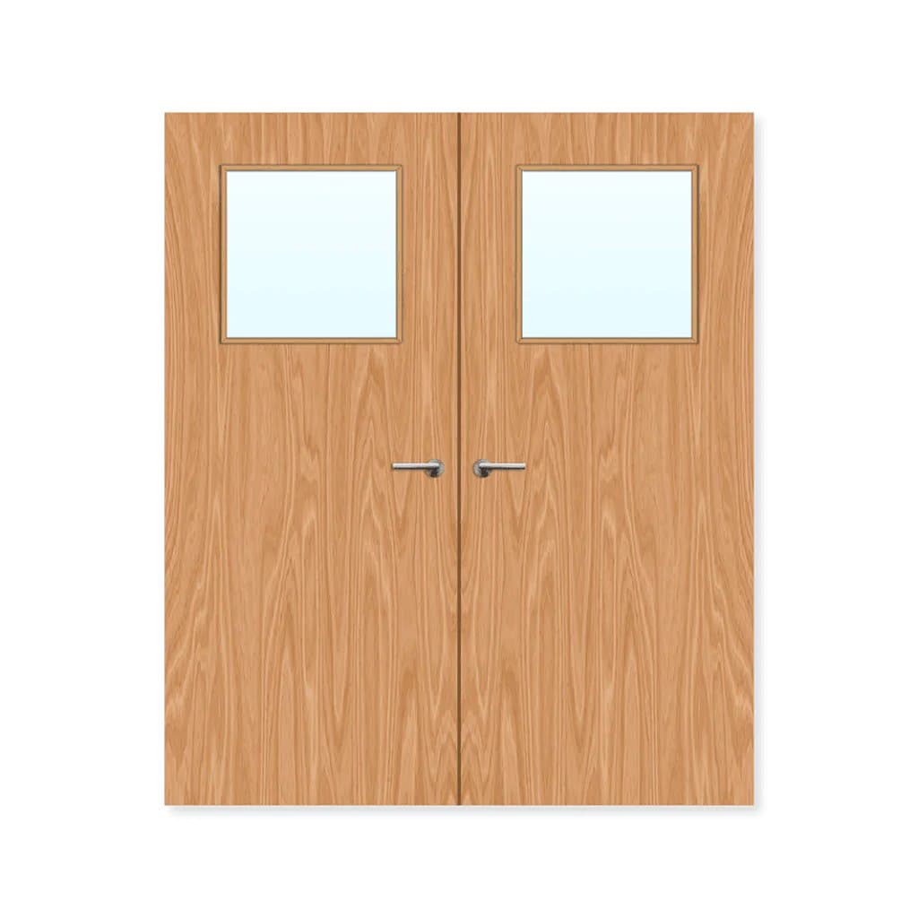 FDR 1G Bespoke Internal Plywood Paint Grade Glazed Double FD60 Fire Doors