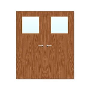 FDR 1G Bespoke External Plywood Paint Grade Glazed Double FD60 Fire Doors