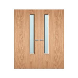 FDR 20G Bespoke External Plywood Paint Grade Glazed Double FD60 Fire Doors