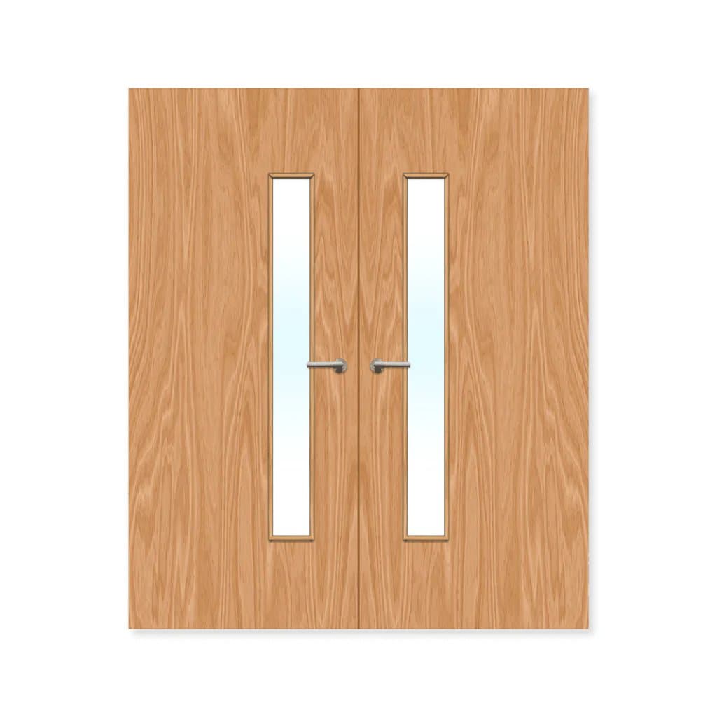 FDR 25G Internal Plywood Paint Grade Glazed Double FD60 Fire Doors