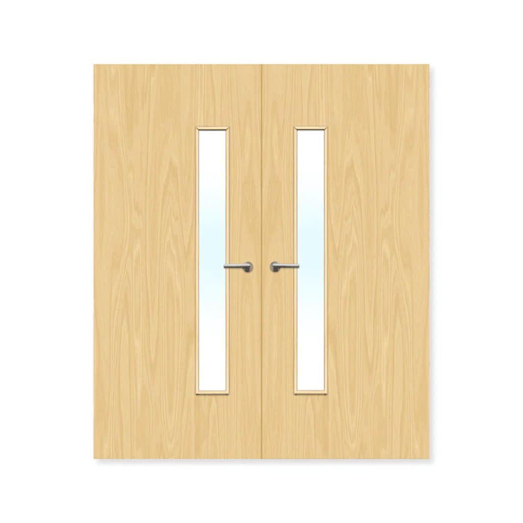 FDR 25G Bespoke Internal Plywood Paint Grade Glazed Double FD60 Fire Doors