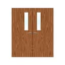 FDR 3G External Plywood Paint Grade Glazed Double FD30 Fire Doors thumbnail 1