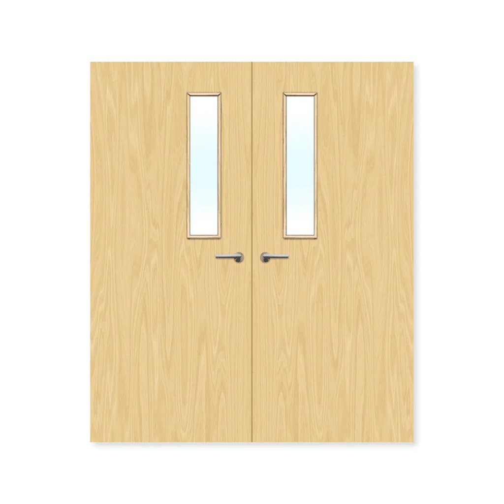 FDR 3G Bespoke Internal Plywood Paint Grade Glazed Double FD30 Fire Doors