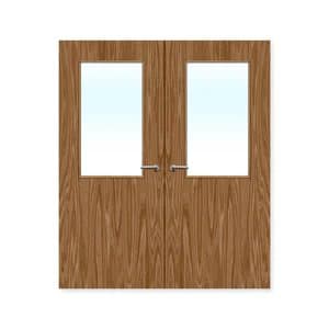 FDR 8G Bespoke External Plywood Paint Grade Glazed Double FD60 Fire Doors