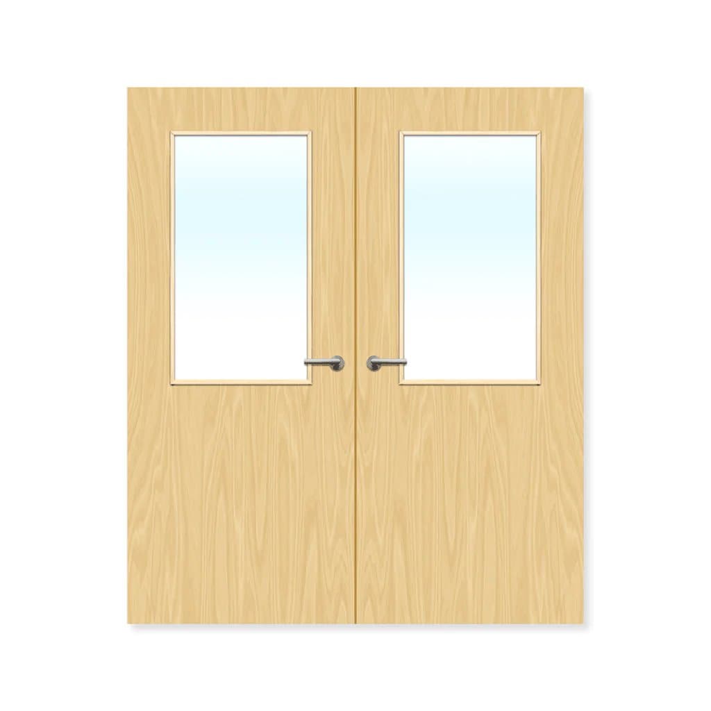 FDR 8G Bespoke Internal Plywood Paint Grade Glazed Double FD60 Fire Doors