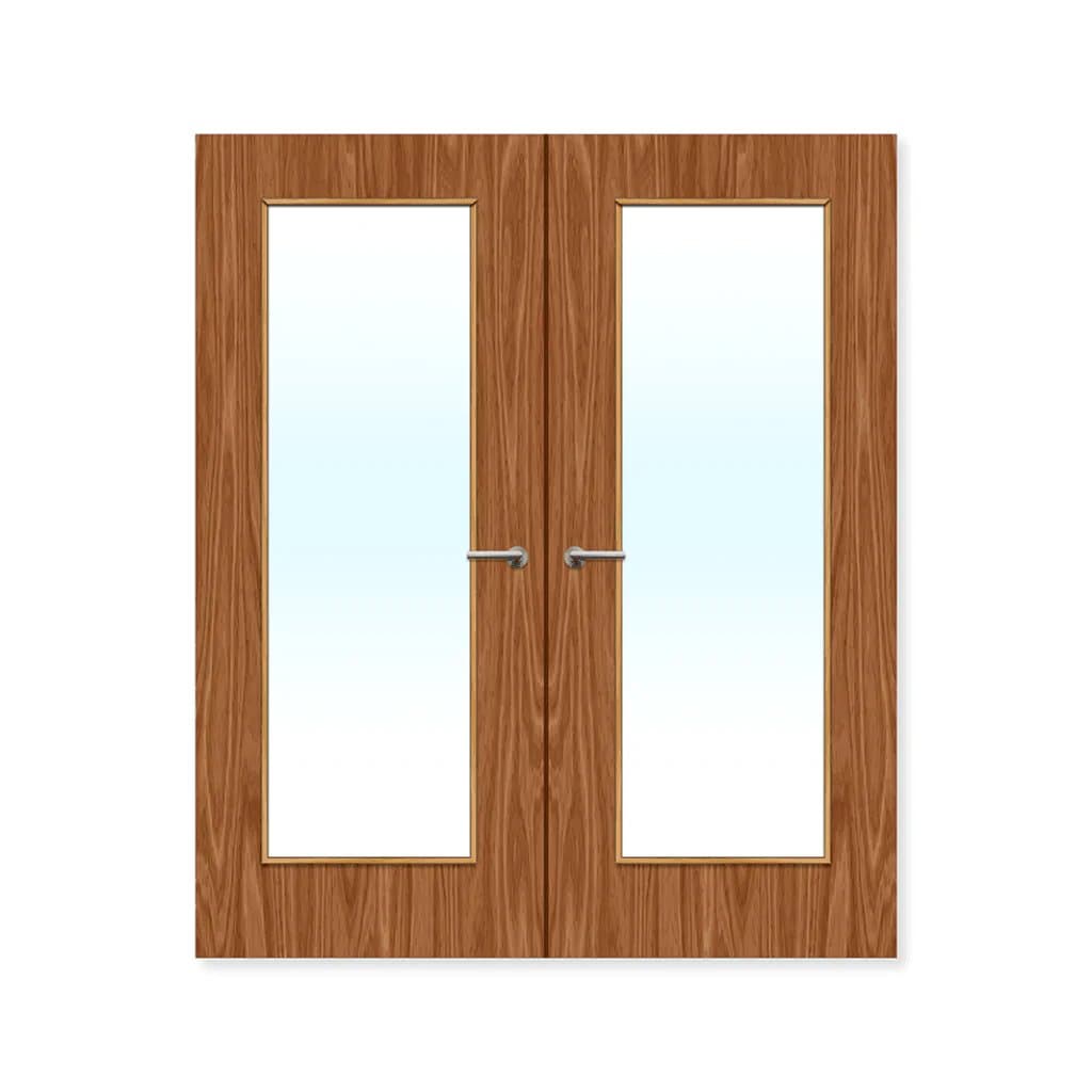 FDR 19G Internal Plywood Paint Grade Glazed Double FD30 Fire Doors