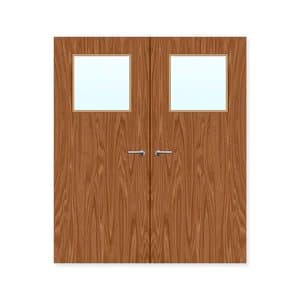 FDR 1G Internal Plywood Paint Grade Glazed Double FD30 Fire Doors